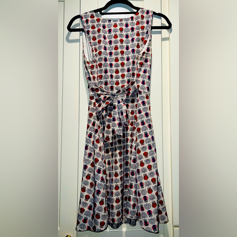 ModCloth Yellow Star - Woman Owl 🦉 Sleeveless Dress- Sz Medium